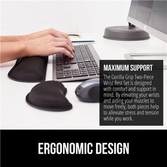 Gorilla Grip Silky Gel Memory Foam Wrist Rest for Computer Keyboard - Picture 4 of 7